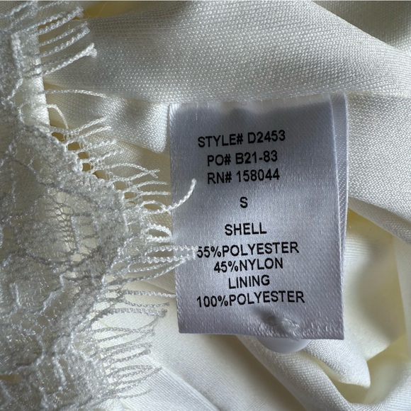 LENA White Lace Dress Size S Cap Sleeve Mini Bridal Rehearsal Cute Feminine - Picture 10 of 13